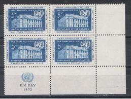 Verenigde Naties New York 12 (**) In Blok Van 4. - Unused Stamps