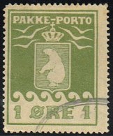 1916. PAKKE PORTO. 1 øre Ol Green. Thiele. Perf 11 ½. (Michel: 4A) - JF158282 - Colis Postaux