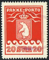 1937. PAKKE PORTO. 20 øre Red. Schultz. Perf 10 3/4. (Michel: 9B) - JF163752 - Spoorwegzegels