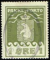 1916. PAKKE PORTO. 1 øre Ol Green. Thiele. Perf 11 ½. STYRELSEN AF KOLONIERNE I GRØNLAND. (Michel: 4A) - JF171290 - Pacchi Postali