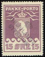 1916. PAKKE PORTO. 15 øre Violet. Thiele. Perf 11 ½. GRØNLANDS STYRELSE. (Michel: 8A) - JF171331 - Paketmarken