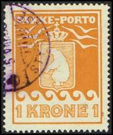 1930.  PAKKE PORTO. 1 Kr. Yellow. Thiele. Perf. 11 ½. Steel Cancel  GRØNLANDS STYRELSE ... (Michel: 11A) - JF171364 - Paketmarken