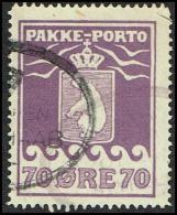 1930. PAKKE PORTO. 70 øre Violet. Thiele. Perf 11 ½. Defective. Double Cancelled First ... (Michel: 10A) - JF171399 - Spoorwegzegels