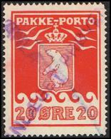 ANLÆGGET PRØVEN On 1916. PAKKE PORTO. 20 øre Red. Thiele. Perf 11 ½. (Michel: 9A) - JF171407 - Colis Postaux