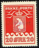 Udstedet Satut On 1916. PAKKE PORTO. 20 øre Red. Thiele. Perf 11 ½. (Michel: 9A) - JF171423 - Spoorwegzegels