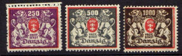 Danzig 1923 Mi 143-145 *(Mi 144 **) [120115XI] - Ungebraucht