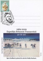 11312- FIRST BRITISH ARCTIC EXPEDITION, SLEIGH DOGS, SPECIAL POSTCARD, 2009, ROMANIA - Arktis Expeditionen