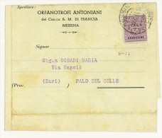 ANNO 1944 - 50 CENT. VIOLETTO - ISOLATO - LETTERA  DA MESSINA PER PALO DEL COLLE - Occ. Anglo-américaine: Sicile