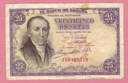 BILLETE DE ESPAÑA DE 25 PTAS DEL 19/02/1946 SERIE J - 25 Pesetas