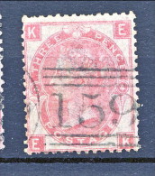 UK 1867-80 Victoria N. 33 - 3 Penny Rosa, KE Tav 5 Fil Stelo Di Rosa Usato - Gebraucht