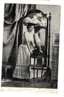 1903 DONNA CON CAPPELLO - ANNULLO A TARGHETTA BANDIERA SAVOIA VITTORIO EMANUELE - C469 - Women