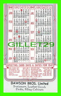 CALENDRIER - PETIT FORMAT, 1947 - DAWSON BROS LIMITED , MONTREAL - COUTTS - - Small : 1941-60