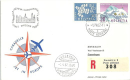 Luftpost  "Swissair - Erstflug Caravelle   Genève - Copenhagen"               1962 - Premiers Vols