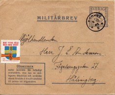 SUEDE LETTRE MILITAIRE + VIGNETTE 1940 - 1930- ... Rollen II