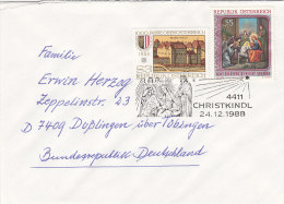 ÖSTERREICH 1736, 1943auf Auslandsbrief Mit SoSt: Christkindl (6) 24.12.1988 - Machines à Affranchir (EMA)