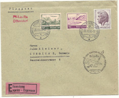 1946 PI-LU-RA Dübendorf Roter Stempel Schöne Frankatur - Premiers Vols