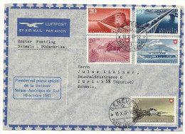 1947 Erstflug Schweiz - Südamerika Mit Super Frankatur Top Brief - First Flight Covers