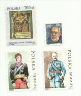 Pologne  N°3112, 3121, 3184, 3185 Neufs - Unused Stamps