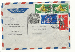 1955 Flugbrief Nach Singapore Schöne Frankatur - Altri & Non Classificati