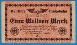 DEUTSCHE REICHSBAHN - Berlin 1 MILLION MARK 12.08.1923 # G 519335 P#S1011 - Andere & Zonder Classificatie