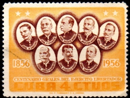 1957 Centenary Of Cub An Army Of Liberation -Army Leaders Of 1856 - 4c - Brown And Yellow  FU - Used Stamps