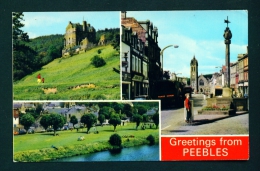 SCOTLAND  -  Peebles  Multi View  Used Postcard As Scans - Peeblesshire