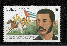 (cl 21 - P23) Cuba ** N° 3551 (ref. Michel Au Dos) - Portrait Du Major Gal José Maceo, Cavaliers Et Drapeau - - Unused Stamps