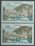[02] Variété : N° 1150 Lourdes Impression Défectueuse + Normal  ** - Unused Stamps