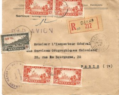 AIR FRANCE  2 Lettres TRANSPORTEES PAR AVION - AFRIQUE Du Sénégal 1945 Et Pour Le Togo 1947 - 1927-1959 Briefe & Dokumente