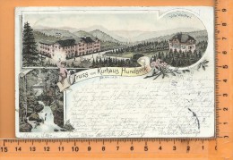 BÜHLERTHAL: Gruss Vom Kurhaus Hundseck, Litho Multi Vues, Panorama, Villa  Waldheim - Bühlertal