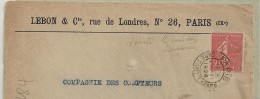 Semeuse 50 Cent. Lignée, "c" De Française Déformé - Devant D'Enveloppe  (P284) - Briefe U. Dokumente