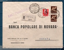 Italia R.S.I 1944 Raccomandata DaComo Per GENOVA - Marcophilie