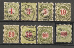 SWITZERLAND - TIMBRES TAXE  - 1884-97  - Scott # J21 / J28 - Complete Set - High Catalogue Value  - USED - Taxe