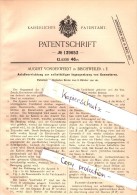 Original Patent - August Vonderweidt à Bischweiler / Bischwiller , 1901 , Démarreur Pour Moteurs à Gaz !!! - Bischwiller