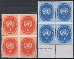 Verenigde Naties New York Y/T 60 / 61 (**) In Blok Van 4. - Unused Stamps