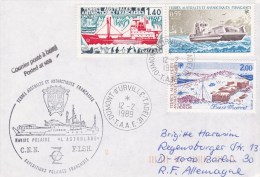 1989 FSAT TAAF -  L'Astrolabe Antarctic Ships, Sent To Germany ,special Cancel Stationery Entier - Polar Ships & Icebreakers