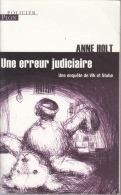 Anne Holt Une Erreur Judiciaire Plon - Plon