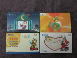 Luoyang City Prepaid Phonecards,Christmas Set Of 4,used - Chine