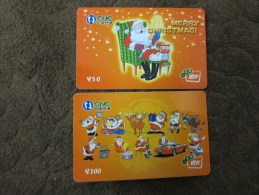 Liaoning Prov. Dalian City CNC Prepaid Phonecards,Christmas Set Of 2,used - Chine