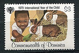 (cl 21 - P32) Dominique ** N° 602 (ref. Michel Au Dos) - Année De L'Enfant (enfants Nourrissant Des Lapins) - - Dominica (1978-...)