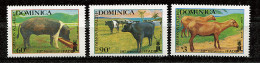 (cl 21 - P32) Dominique ** N° 1032 à 1034 (ref. Michel Au Dos) - Produits D'élevage (porc, Vaches, Moutons) - - Dominica (1978-...)