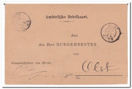 Nederland Ambtelijke Briefkaart 1895, Stempel Olst En Heerde - Storia Postale