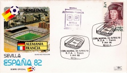 02155 Sobre Conmemorativo Copa España ´82 Alemania -Francia - Commemorative Panes