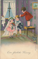 ENFANTS - Jolie Carte Fantaisie Enfants Cérémonie De Mariage "Eine Feierliche Frauung " Signée HP - HANNES PETERSEN - Petersen, Hannes