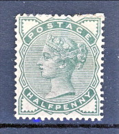 UK 1880-81 Victoria - N. 67 - 0,5 Penny Verde MH - Ongebruikt