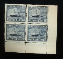 Oostende-Dover 727 Avec Variété "ballon"  Dans Bloc De 4 - Neufs