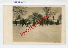 VIESLY-Bataille De Boules De Neige-Soldats Allemands-Carte Photo Allemande-Guerre 14-18-1 WK-France-59- - Solesmes