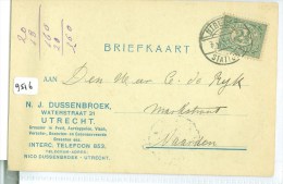 HANDGESCHREVEN BRIEFKAART Uit 1915 Van UTRECHT STATION 1  Naar NAARDEN * NVPH NR 55  (9516) - Cartas & Documentos