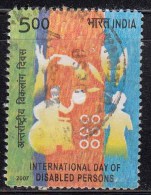 India Used 2007, International Disabled Day Of Persons, Silhoutettes Of Handicap, Wheelchair, Health,    (image Sample) - Used Stamps