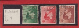 1936 - EDOUARD VIII   Mi No 193z/195z Et Yv No 205a/208a Filigrane Renverse / Serie Complete - Used Stamps